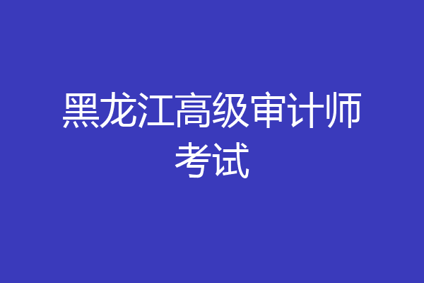 黑龙江高级审计师考试