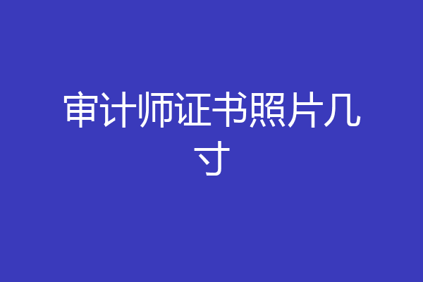 审计师证书照片几寸