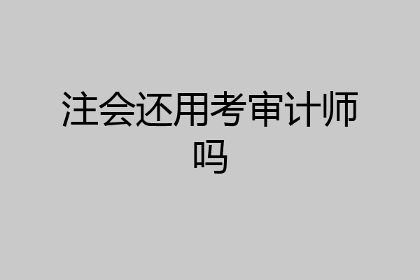 注会还用考审计师吗