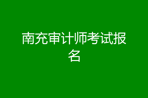 南充审计师考试报名