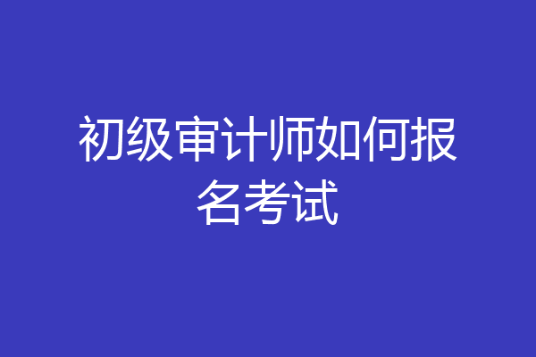 初级审计师如何报名考试