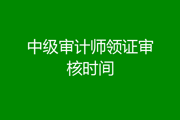 中级审计师领证审核时间
