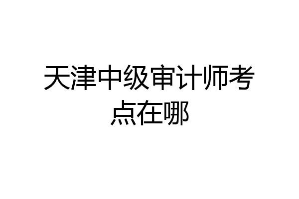 天津中级审计师考点在哪
