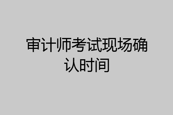 审计师考试现场确认时间