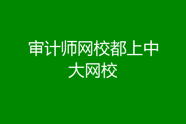 审计师网校都上中大网校