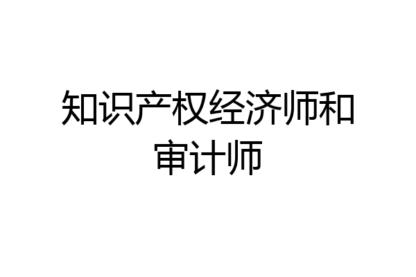 知识产权经济师和审计师