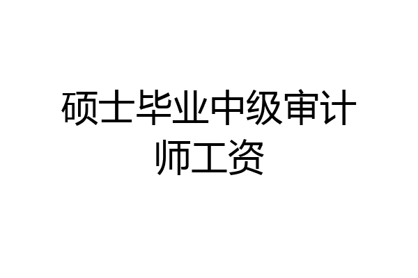 硕士毕业中级审计师工资