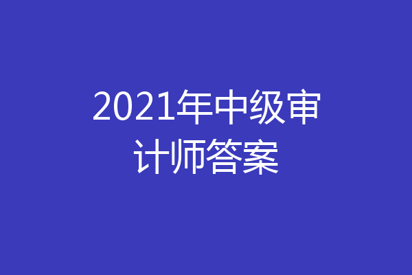 2021年中级审计师答案