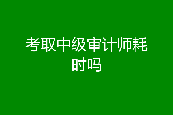 考取中级审计师耗时吗