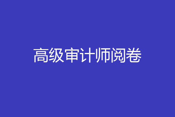 高级审计师阅卷