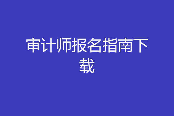 审计师报名指南下载
