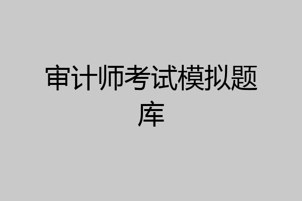 审计师考试模拟题库