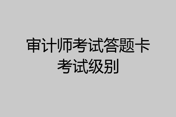审计师考试答题卡考试级别