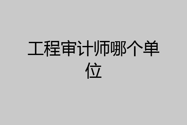 工程审计师哪个单位