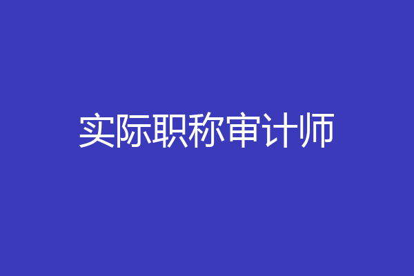 实际职称审计师