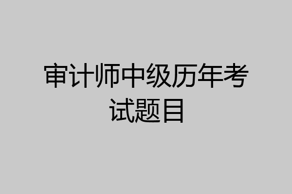 审计师中级历年考试题目