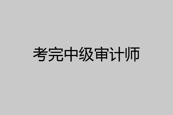 考完中级审计师