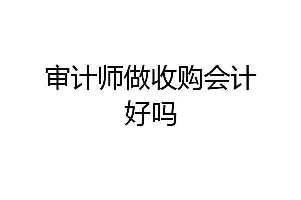 审计师做收购会计好吗