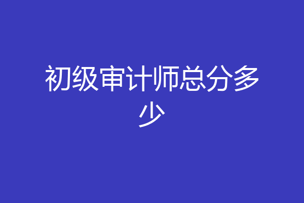 初级审计师总分多少