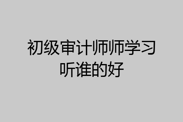 初级审计师师学习听谁的好