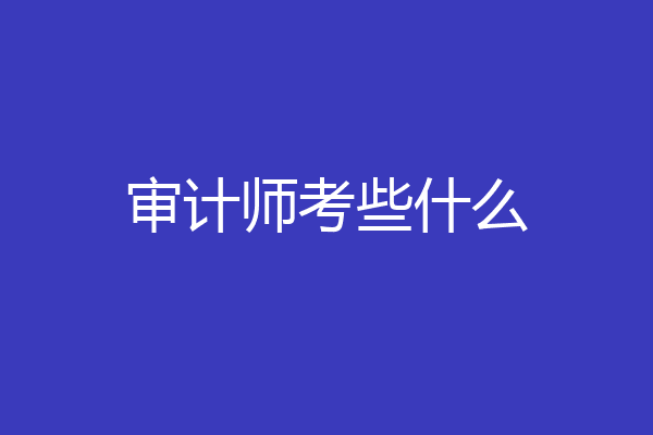 审计师考些什么