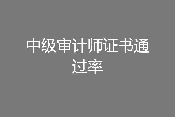 中级审计师证书通过率