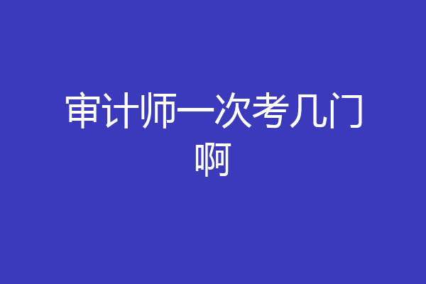 审计师一次考几门啊