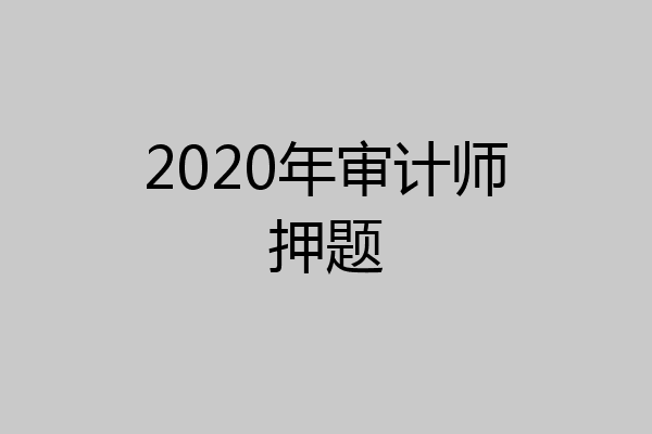2020年审计师押题