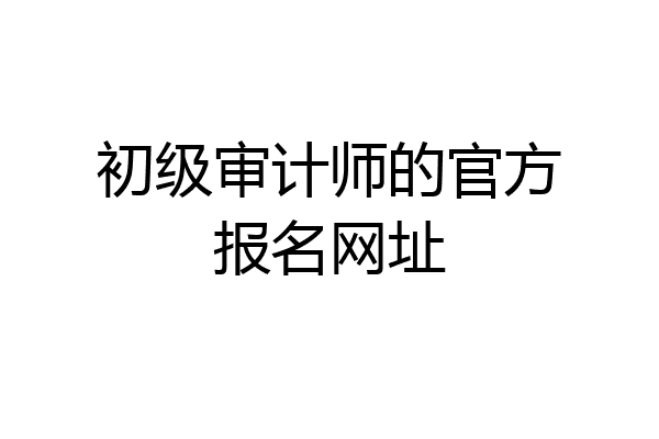 初级审计师的官方报名网址