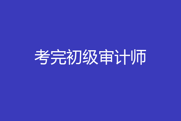 考完初级审计师