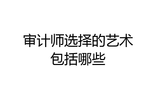 审计师选择的艺术包括哪些