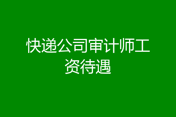 快递公司审计师工资待遇