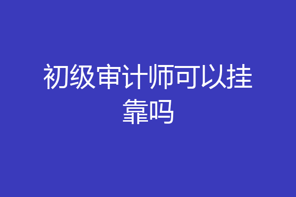 初级审计师可以挂靠吗
