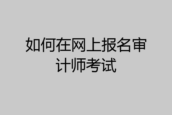 如何在网上报名审计师考试