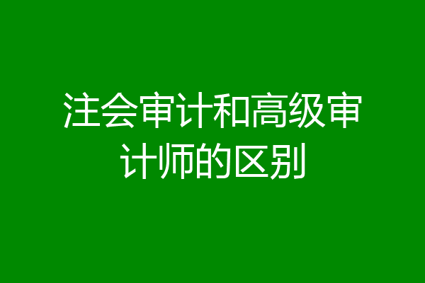 注会审计和高级审计师的区别