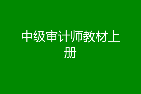 中级审计师教材上册