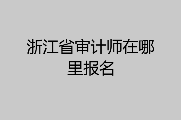 浙江省审计师在哪里报名