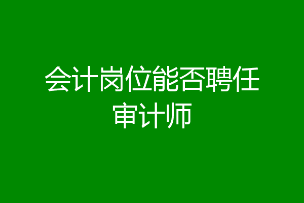 会计岗位能否聘任审计师