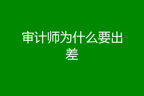 审计师为什么要出差