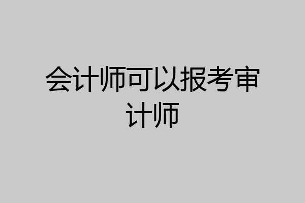 会计师可以报考审计师