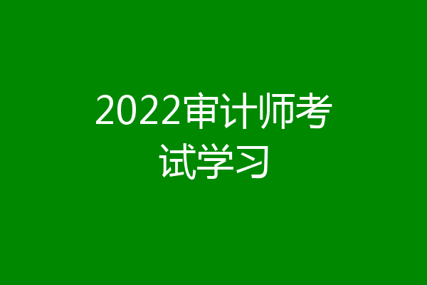 2022审计师考试学习
