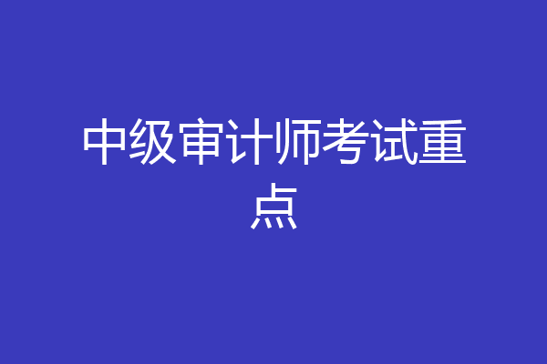 中级审计师考试重点