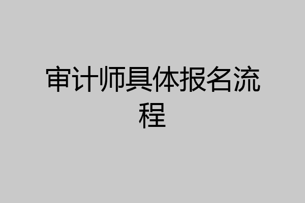 审计师具体报名流程