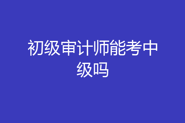 初级审计师能考中级吗