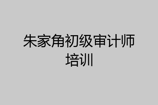 朱家角初级审计师培训