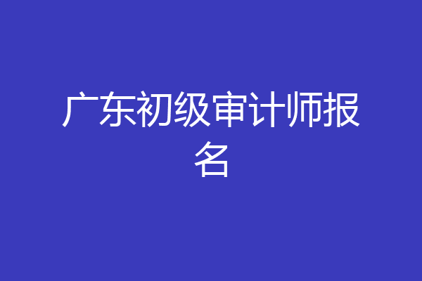 广东初级审计师报名