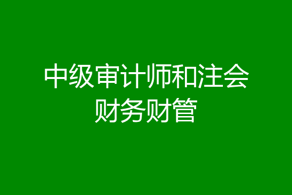 中级审计师和注会财务财管