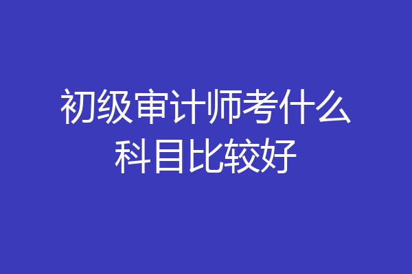 初级审计师考什么科目比较好