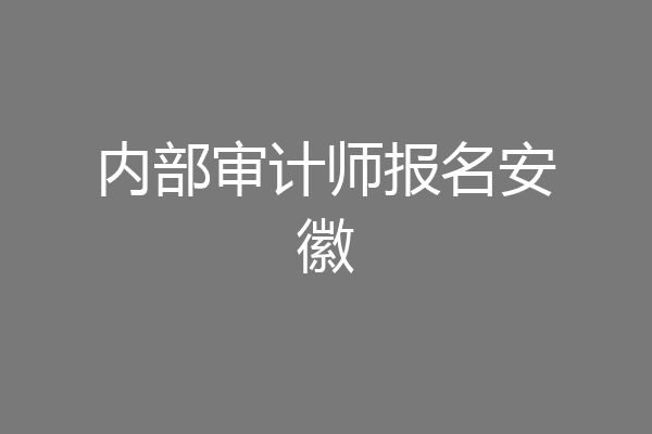 内部审计师报名安徽
