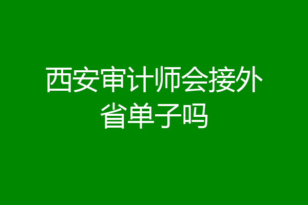 西安审计师会接外省单子吗